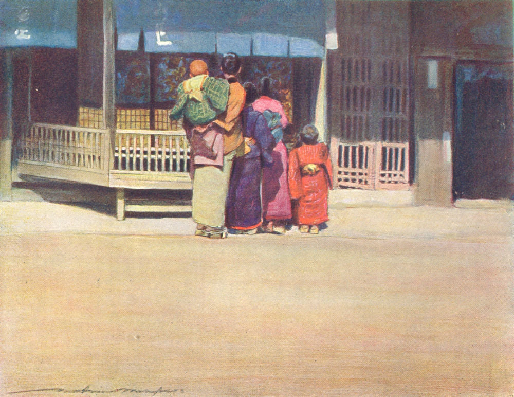 JAPAN. A Family Group 1904 old antique vintage print picture